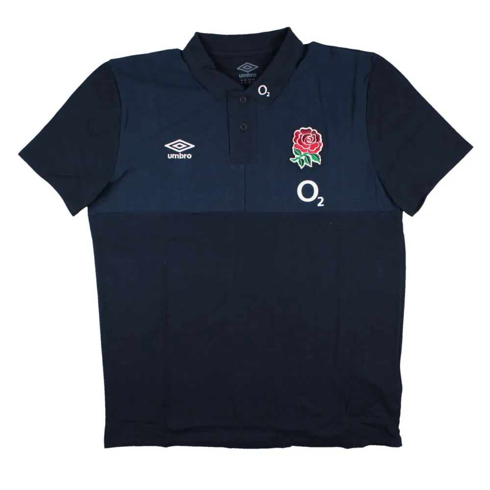 2023-2024 England Rugby CVC Polo (Navy Blazer/Dress Blue)