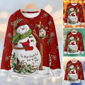 3D Snowman Print Sweatshirt