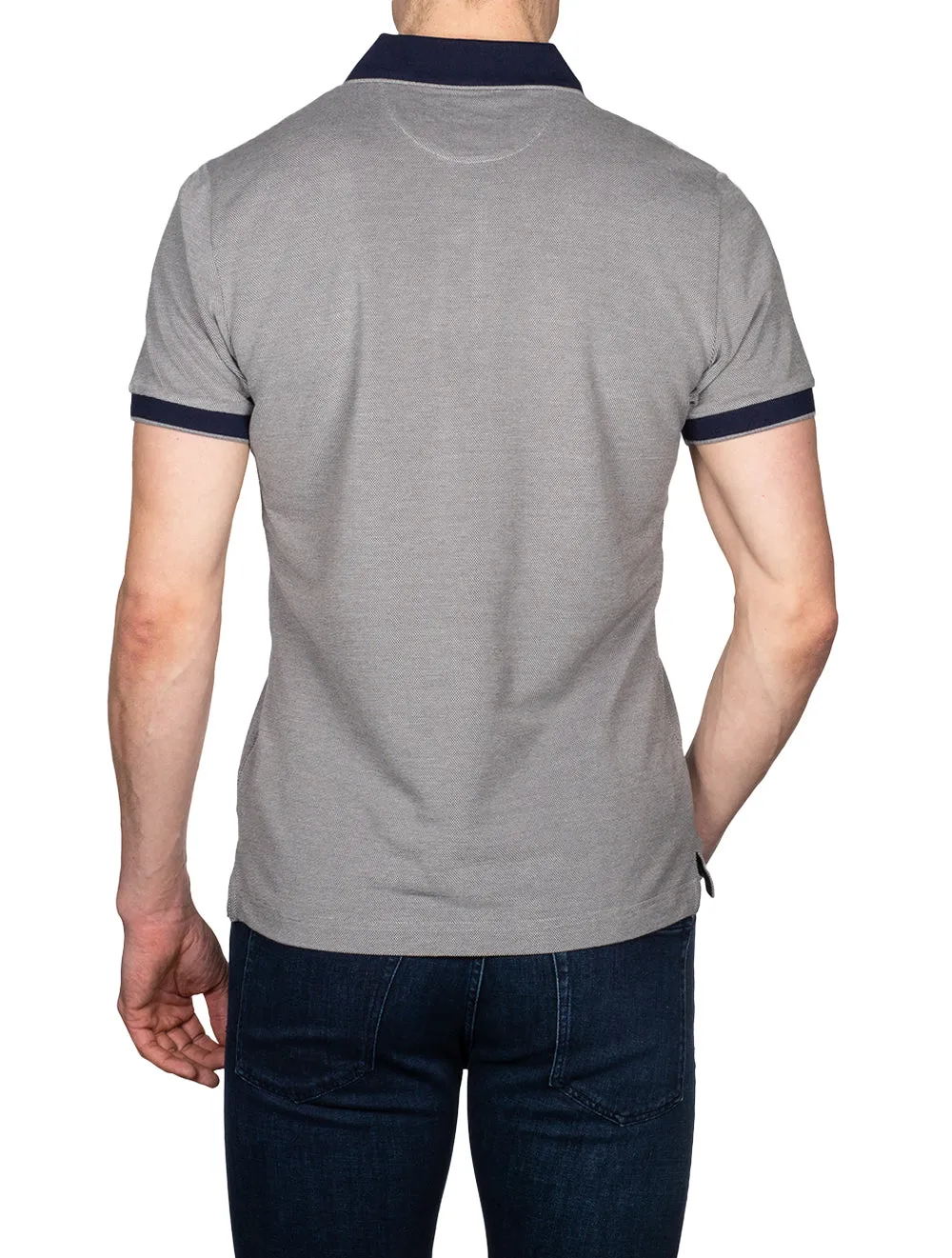 4-colour Oxford Pique Shortsleeve Rugger Grey Melange