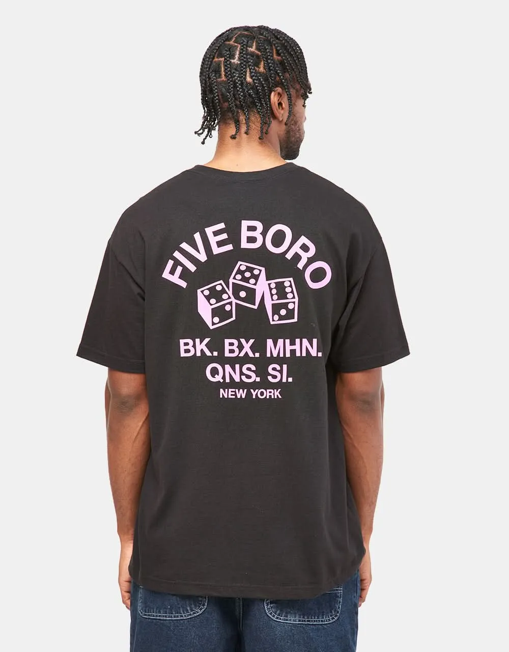 5boro NYC 4-5-6 Dice T-Shirt - Black/Pink