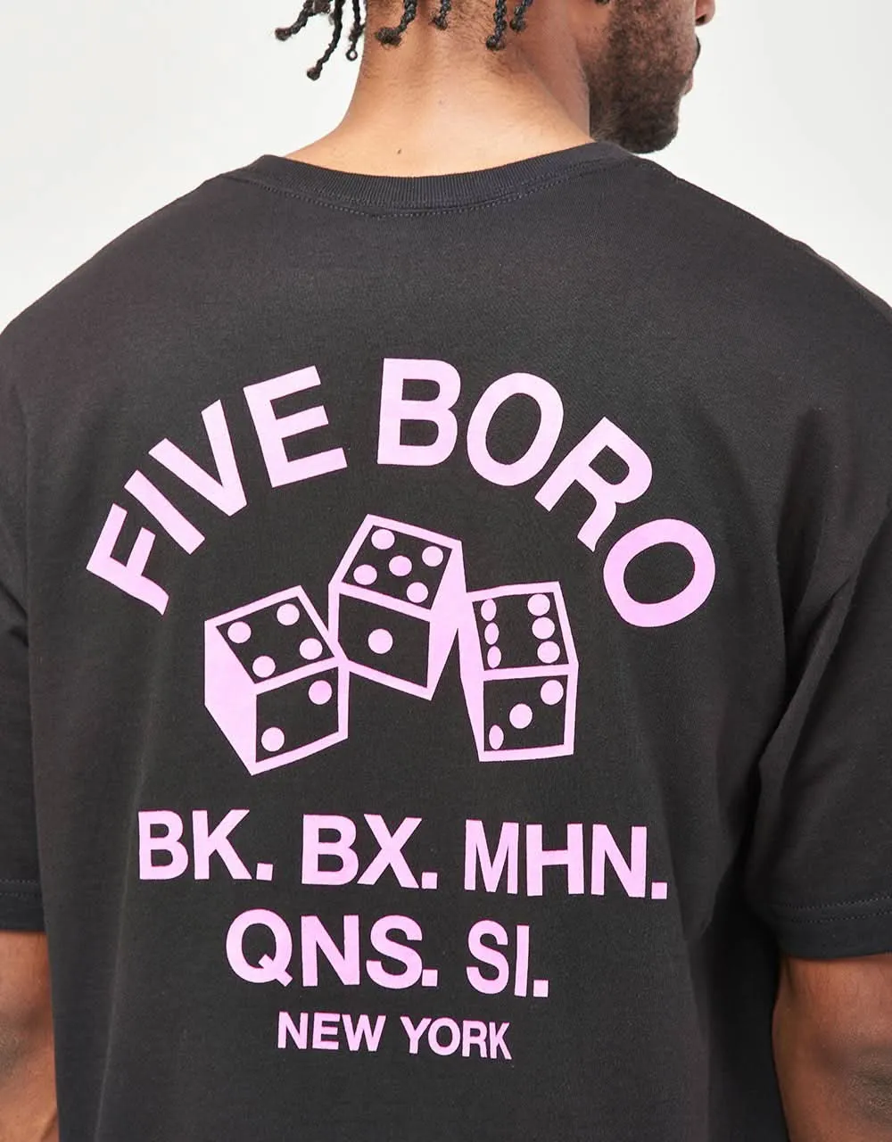 5boro NYC 4-5-6 Dice T-Shirt - Black/Pink