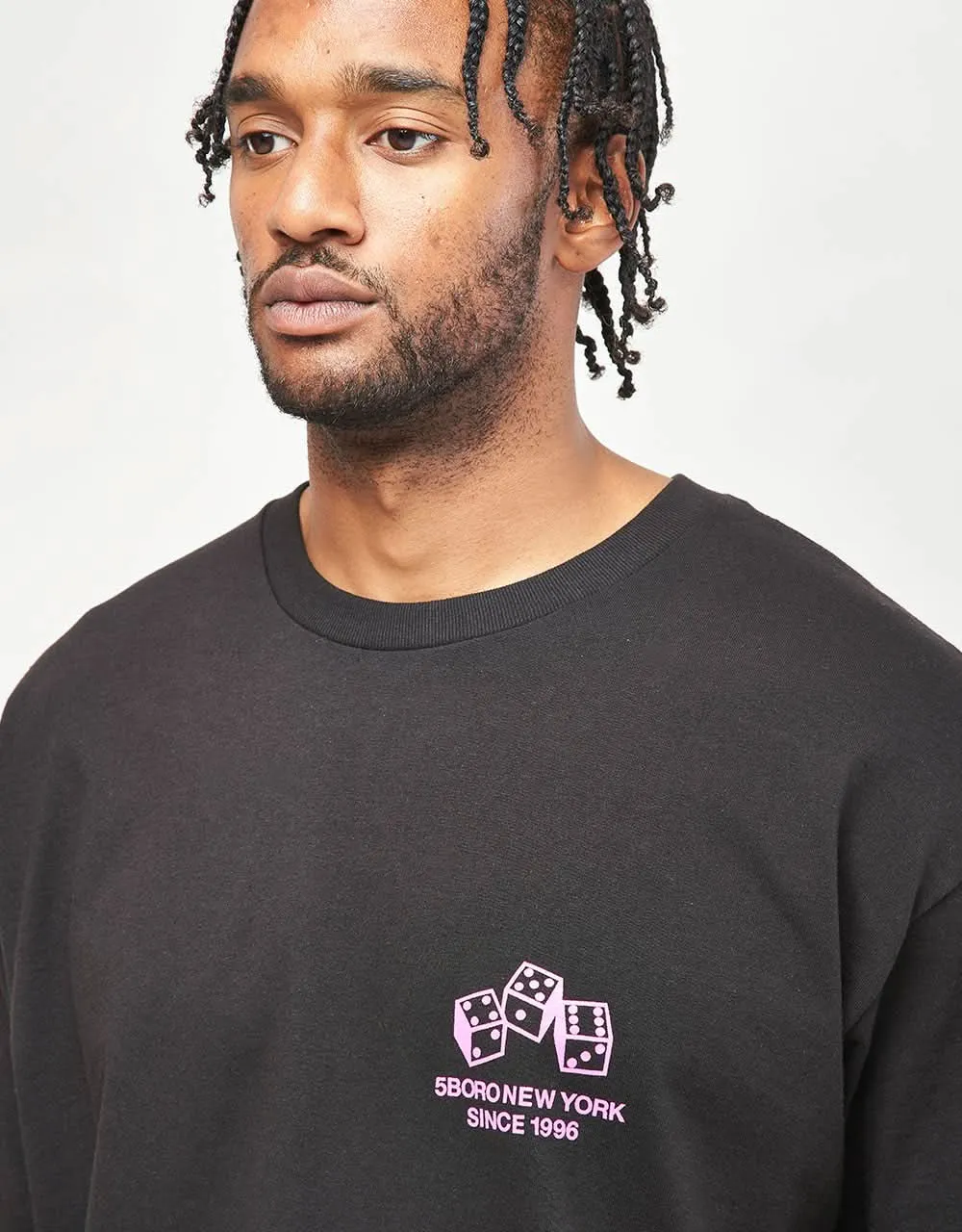 5boro NYC 4-5-6 Dice T-Shirt - Black/Pink