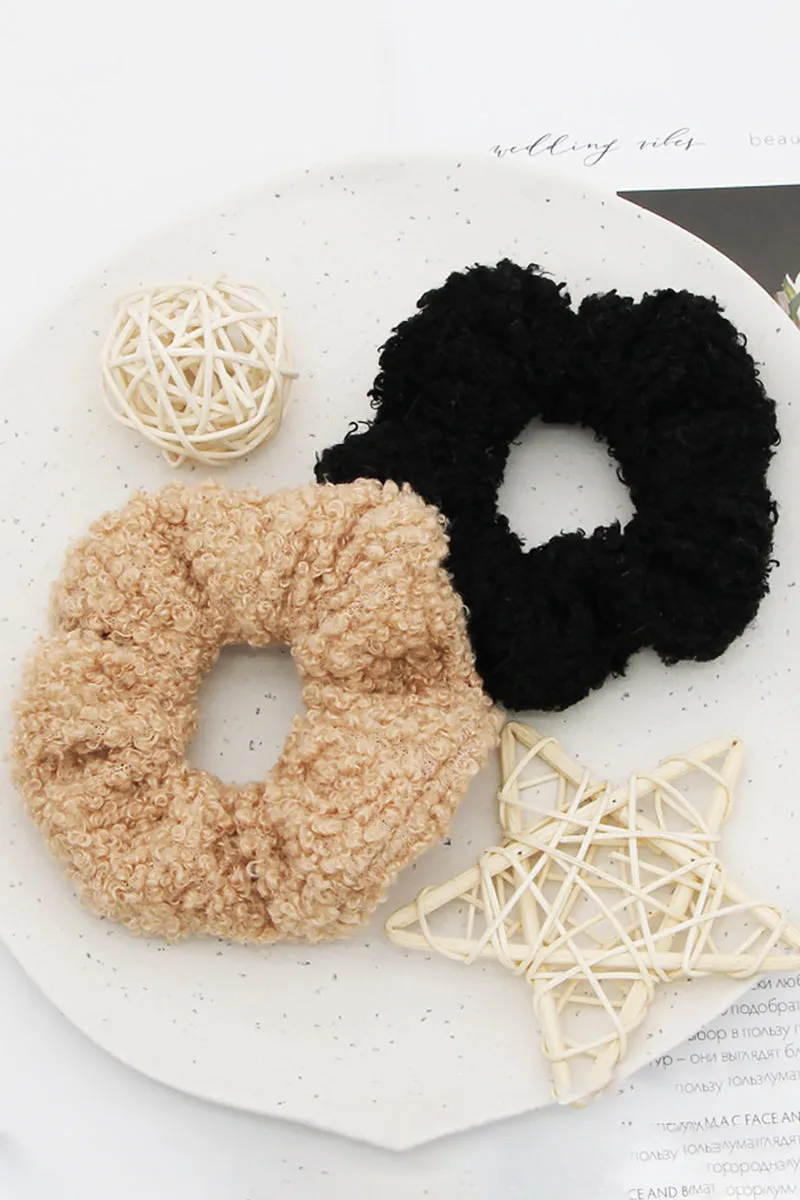 5PCS SOLID COLOR FLUFFY SCRUNCHIE