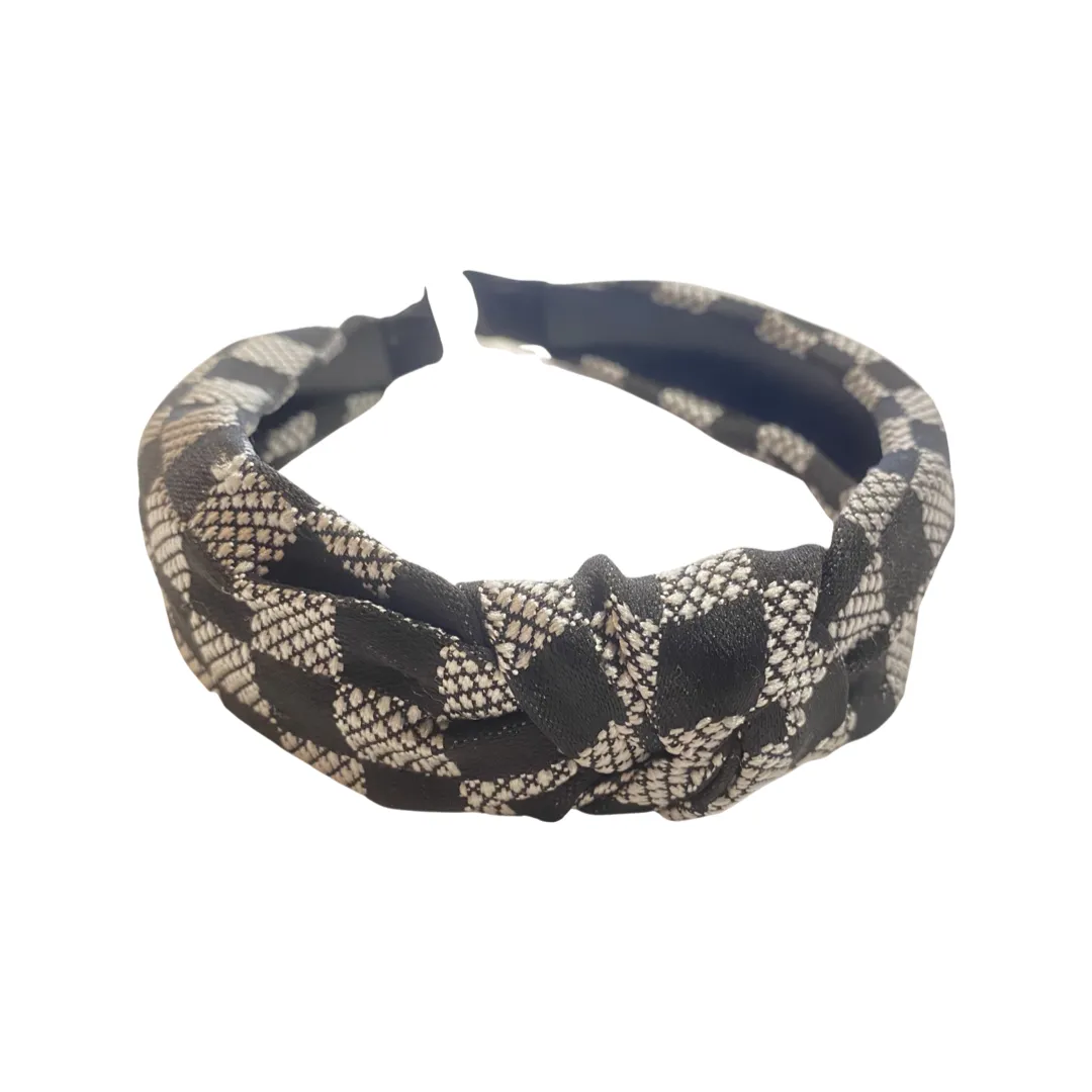 Abby Checkered Knot Headband