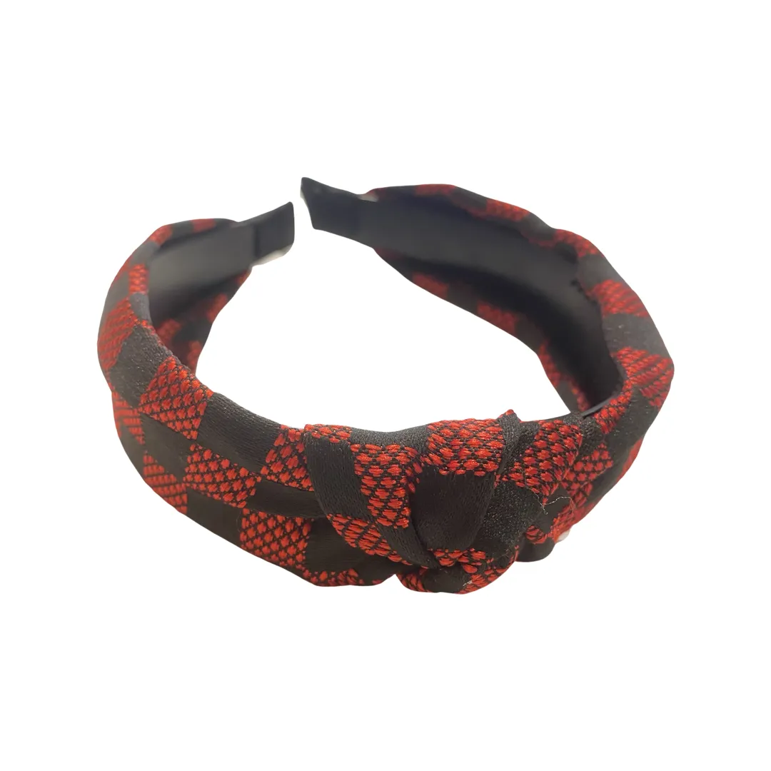 Abby Checkered Knot Headband