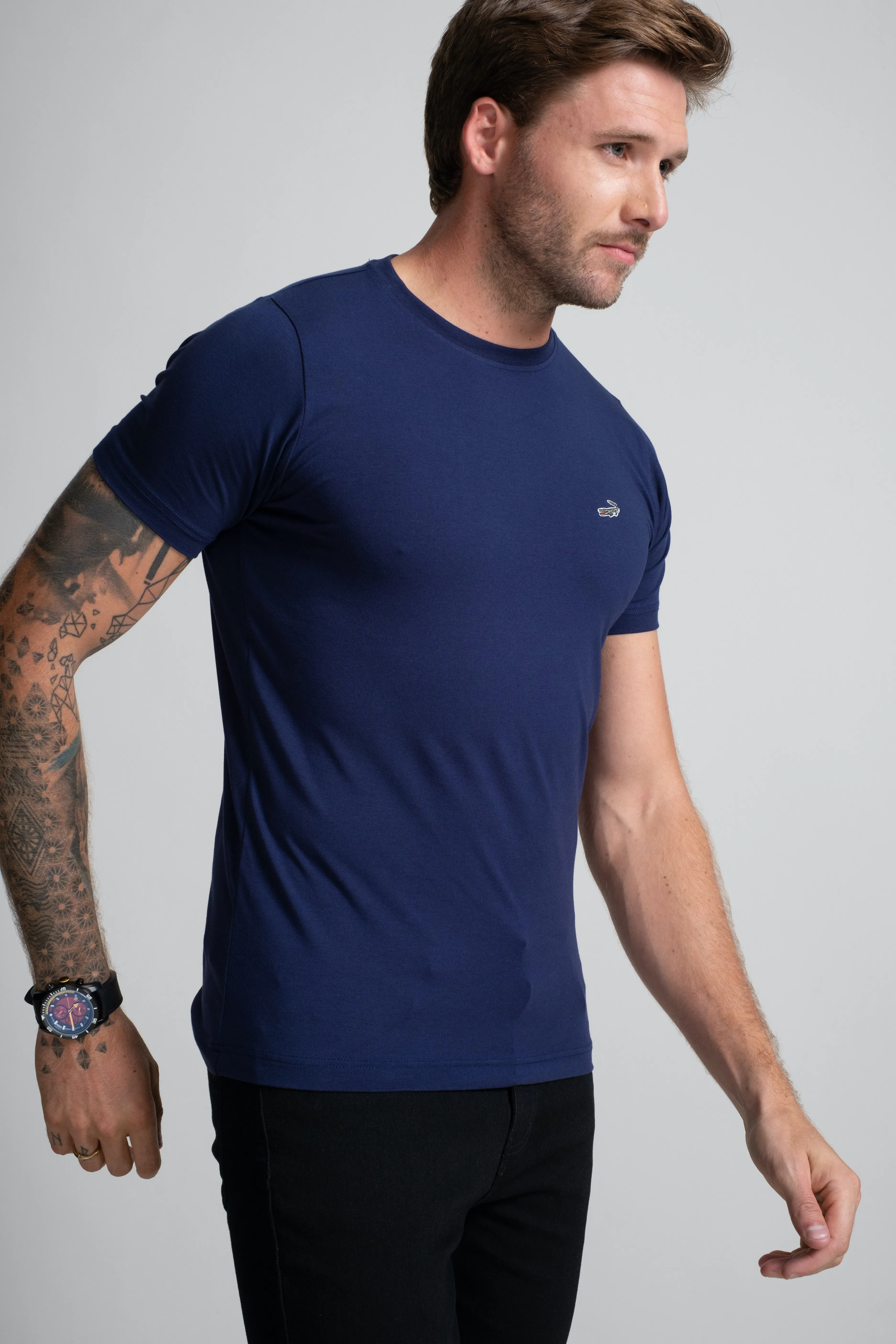 Action Fit Short sleeves-CasualCrew Neck - Blue Depths