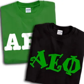 Alpha Epsilon Phi T-Shirt, Printed 10 Fonts, 2-Pack Bundle Deal - G500 - CAD