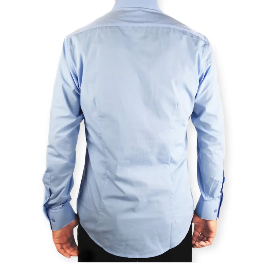 AMANTI: Slim Dress Shirt Baby Blue