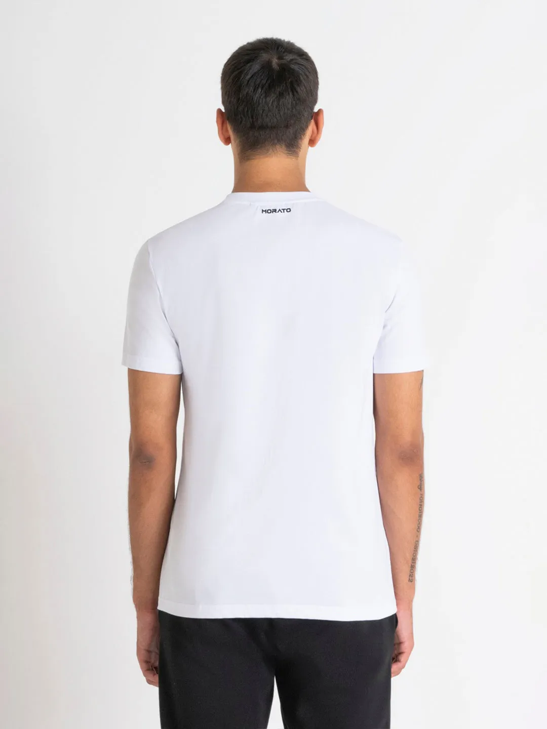 Antony Morato Men White Printed Round Neck Short Sleeves T-Shirt