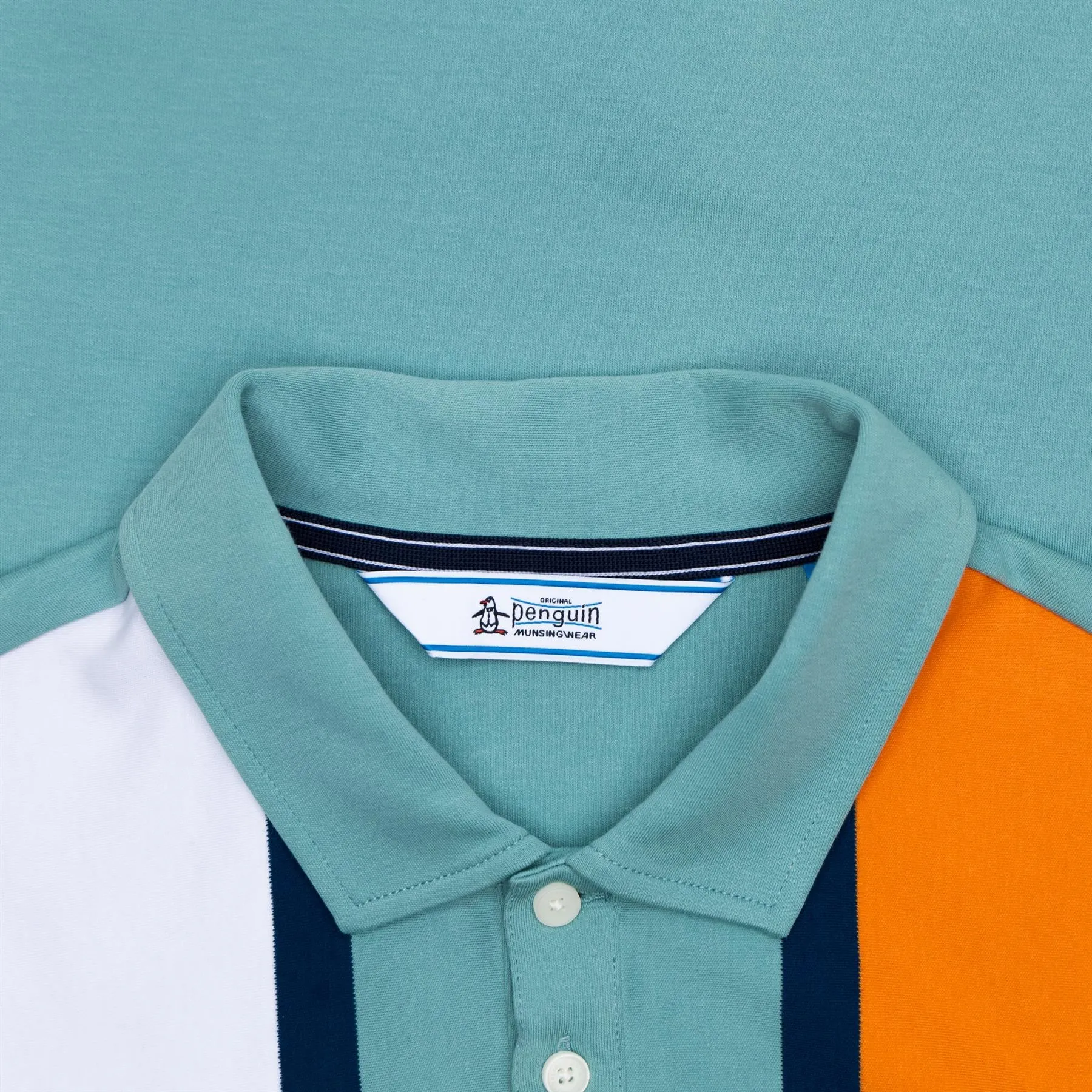 Archive Organic Cotton Interlock Vertical Stripe Polo Oil Blue - AW23