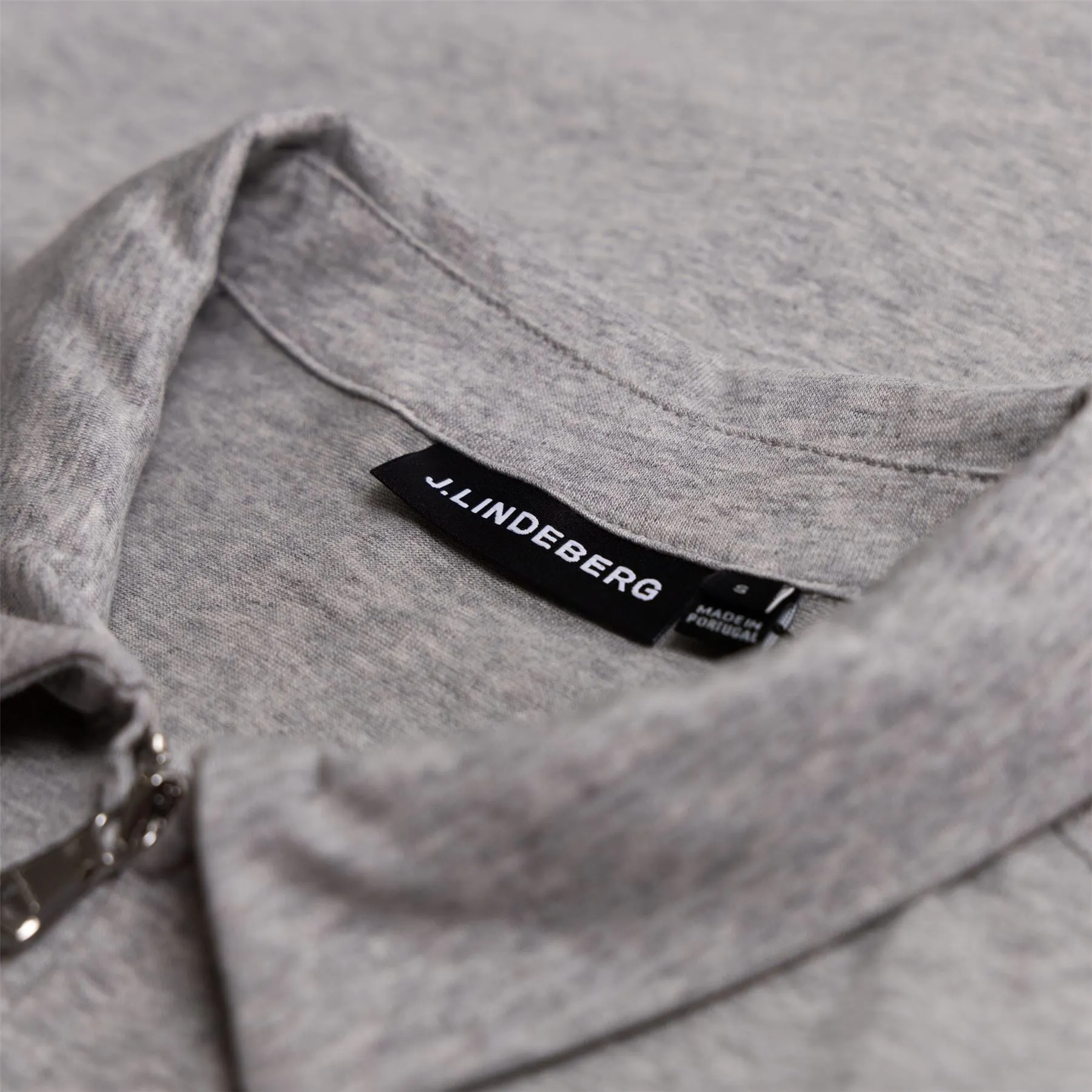 Asher Zip Neck Polo Light Grey Melange - SS23