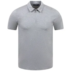 Asher Zip Neck Polo Light Grey Melange - SS23