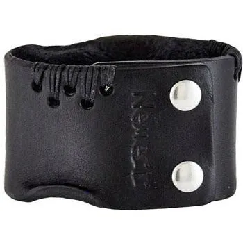 Avant Garde Black Leather Snap On Cuff