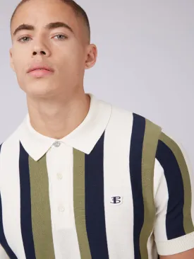 B by Ben Sherman Vertical Stripe Knit Polo