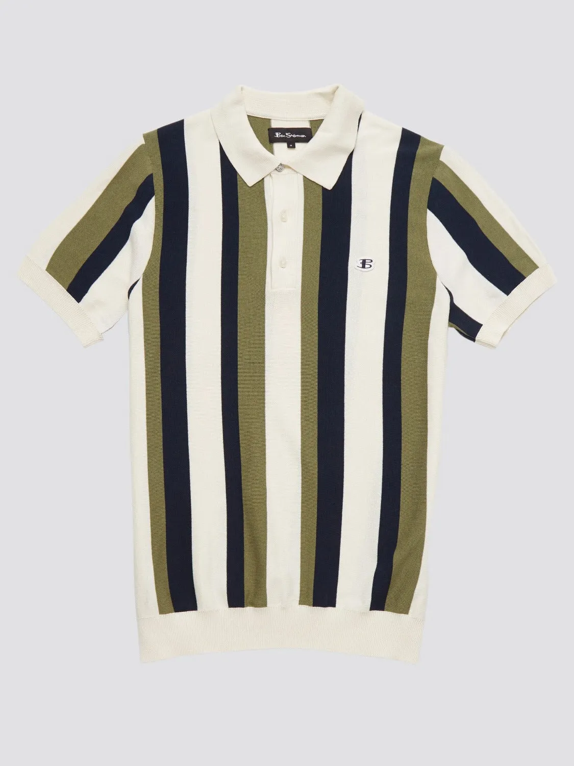 B by Ben Sherman Vertical Stripe Knit Polo