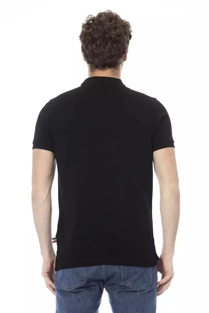 Baldinini Trend Black Cotton Men Polo