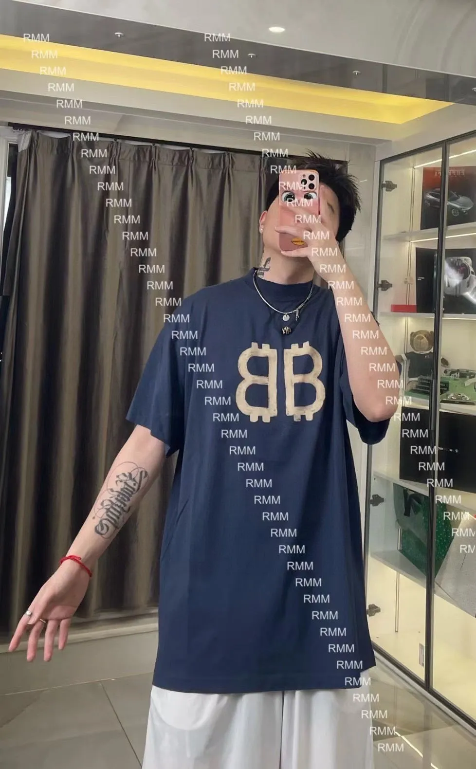 Balenciaga Double B Bitcoin T-Shirt (Blue)