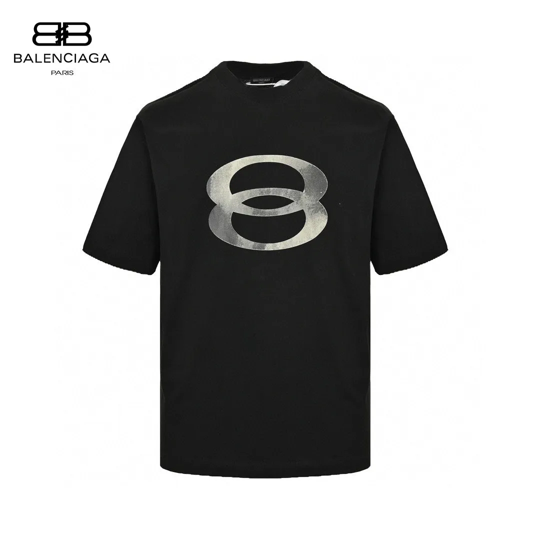 Balenciaga Oversized '8' Logo T-Shirt (Black)