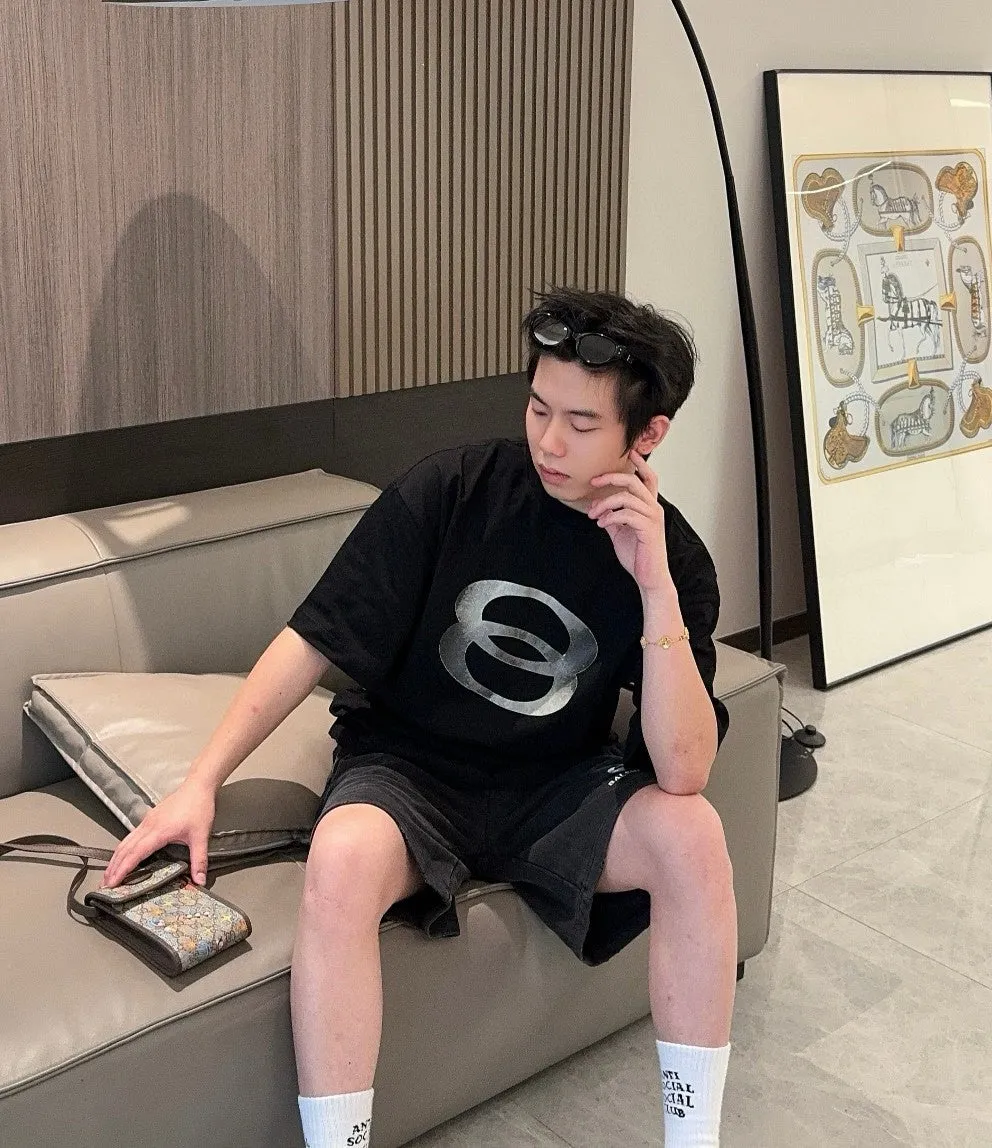 Balenciaga Oversized '8' Logo T-Shirt (Black)