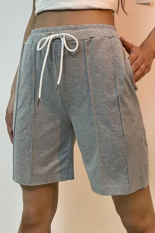 BANDING WAIST TIED CAUSAL SPORTS SHORTS