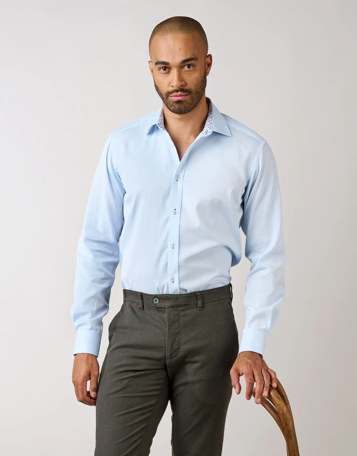 Barbican Light Blue Smart Casual Shirt