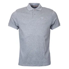 Barbour Tartan Cotton Pique Polo Shirt Grey Marl