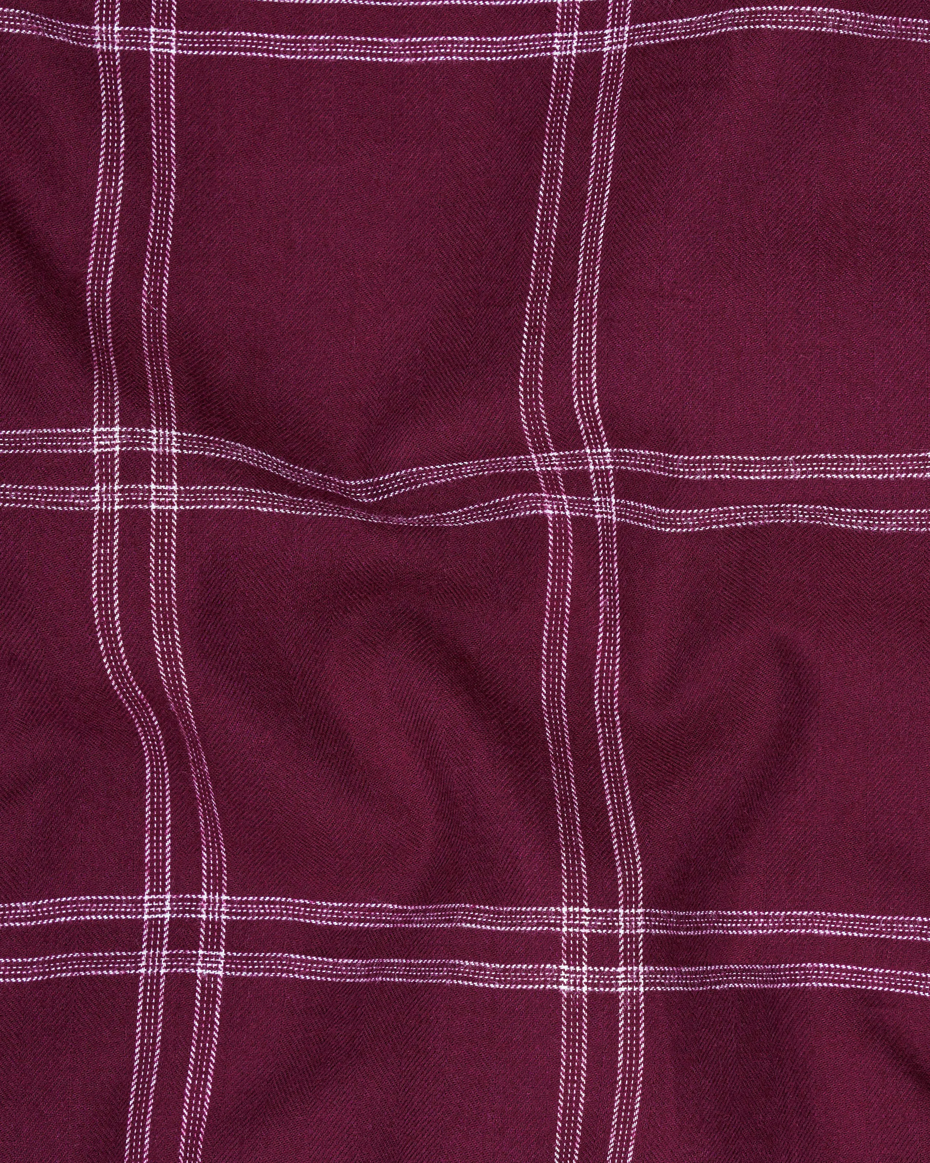 Barossa Maroon checkered half sleeve Flannel Shirt