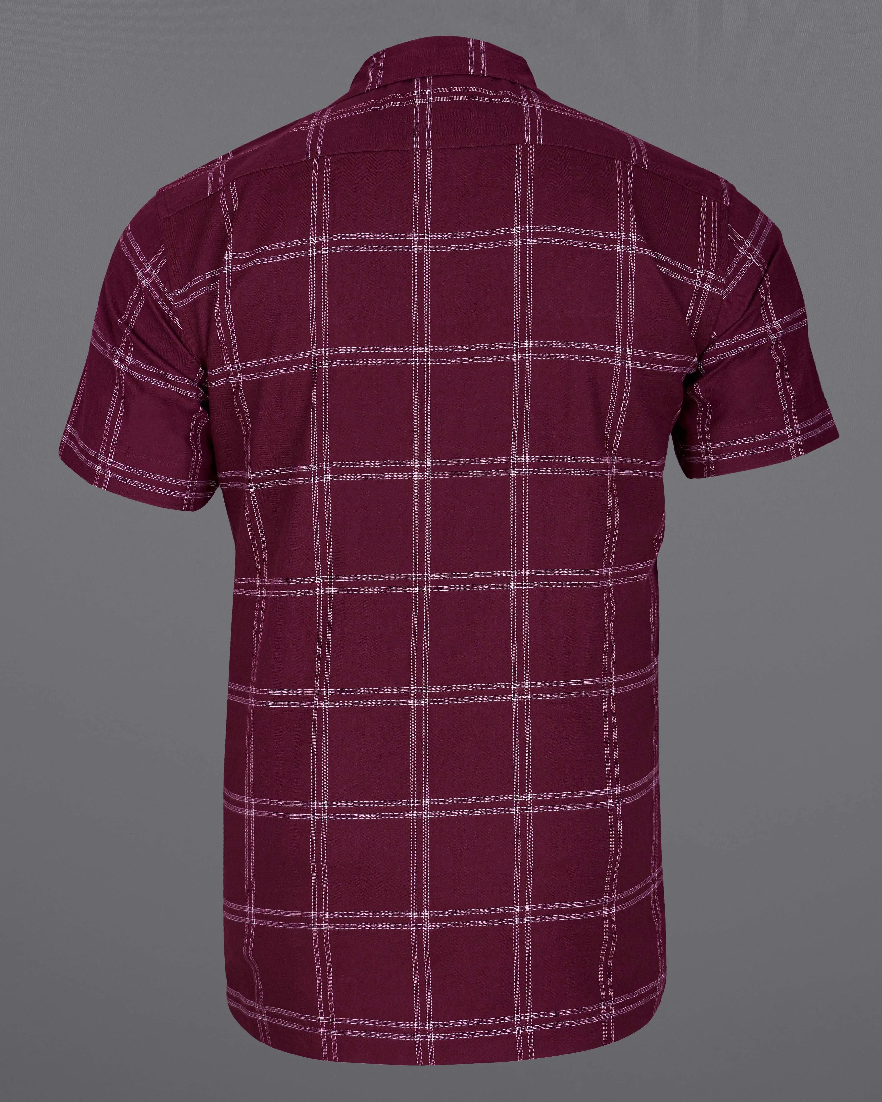 Barossa Maroon checkered half sleeve Flannel Shirt