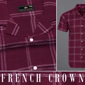 Barossa Maroon checkered half sleeve Flannel Shirt