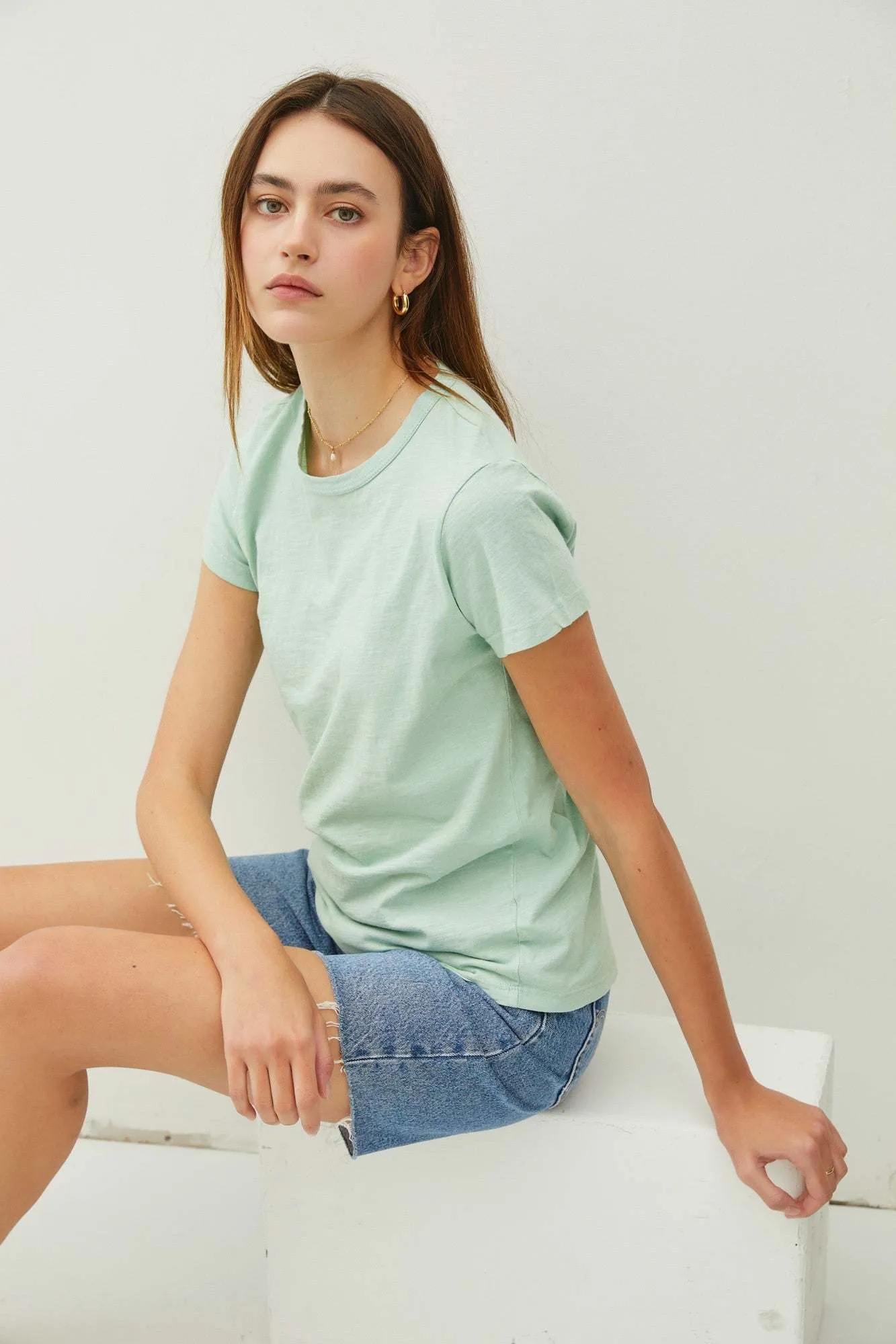 Basic Garment Dyed Slub Top