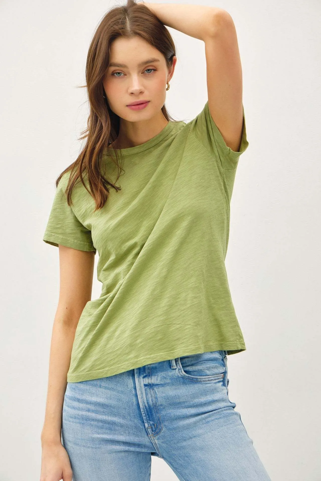 Basic Garment Dyed Slub Top