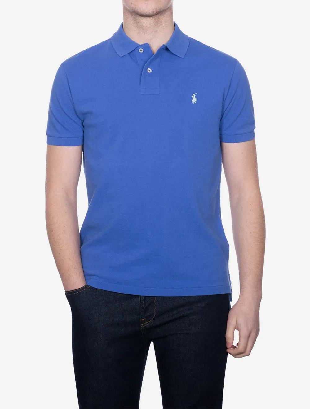 Basic Mesh Polo Shirt Blue