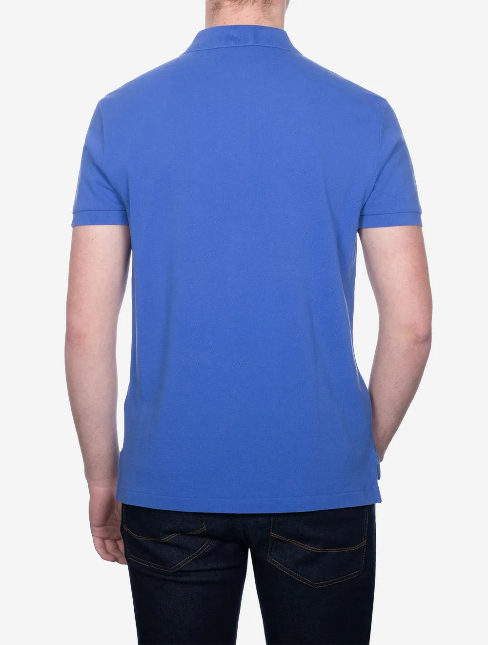 Basic Mesh Polo Shirt Blue