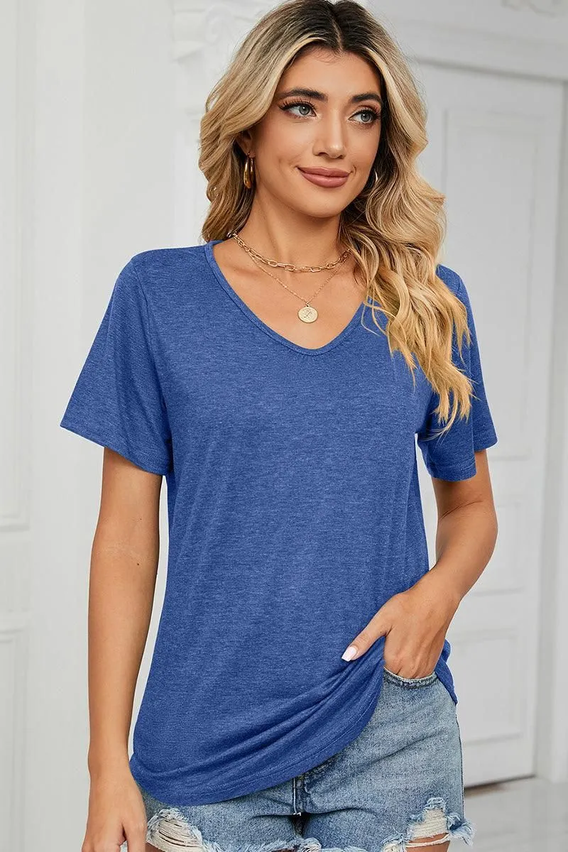 BASIC V NECK LOOSE FIT TSHITRTS