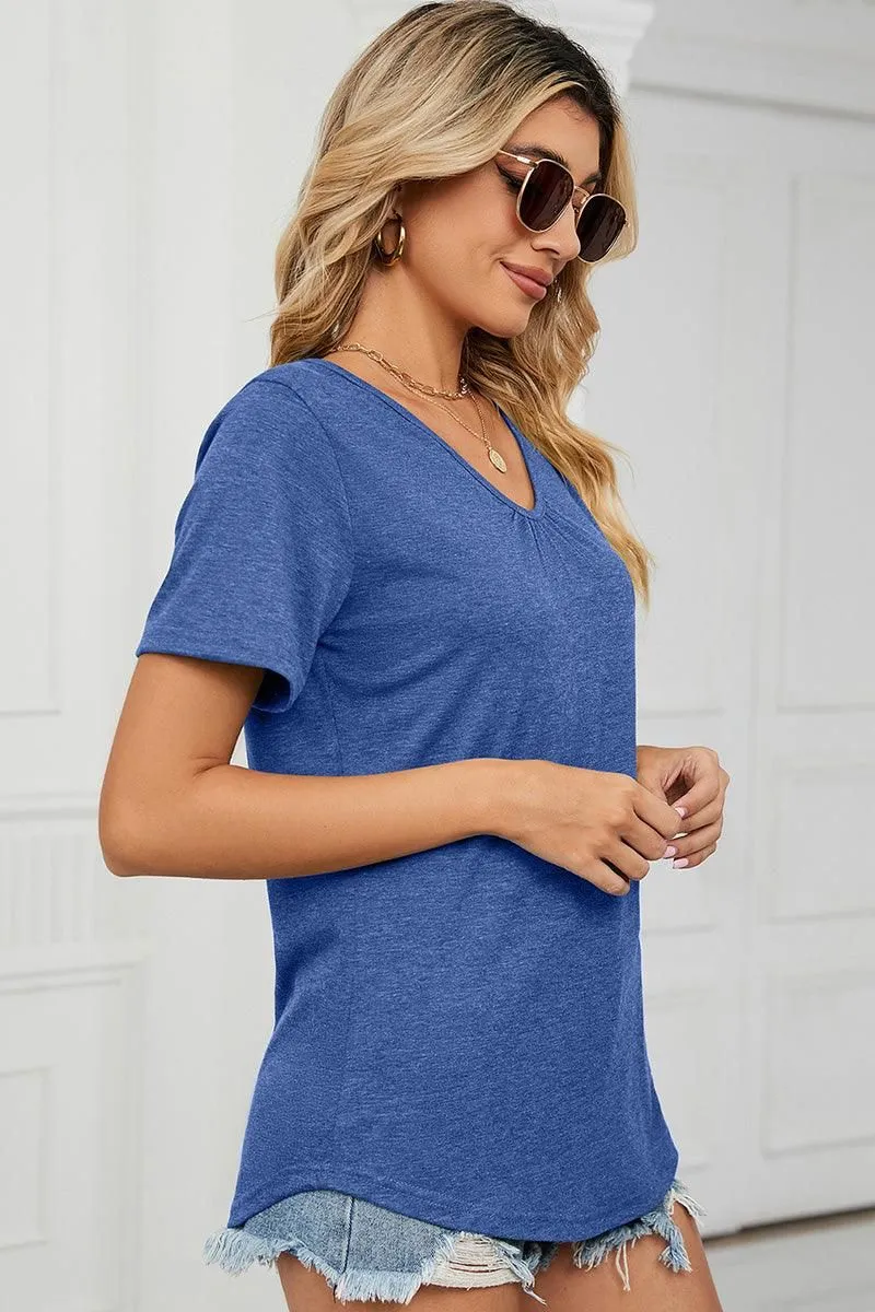 BASIC V NECK LOOSE FIT TSHITRTS