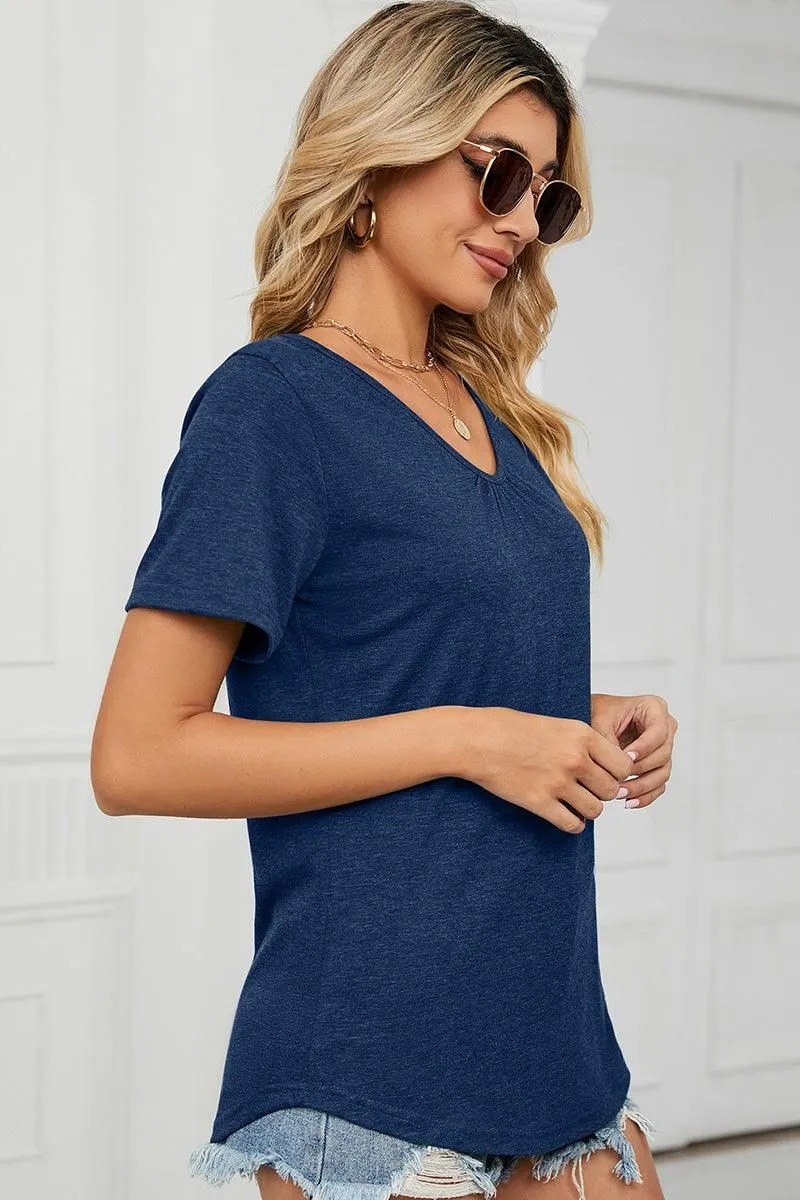 BASIC V NECK LOOSE FIT TSHITRTS