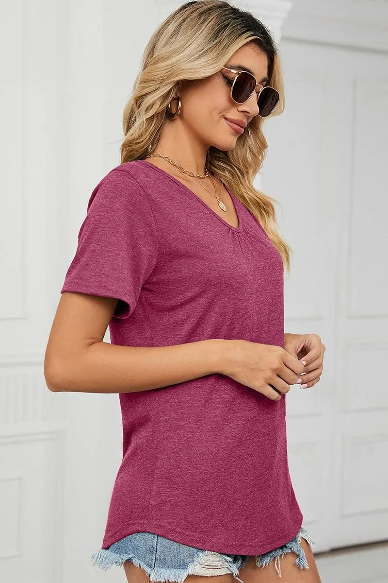 BASIC V NECK LOOSE FIT TSHITRTS