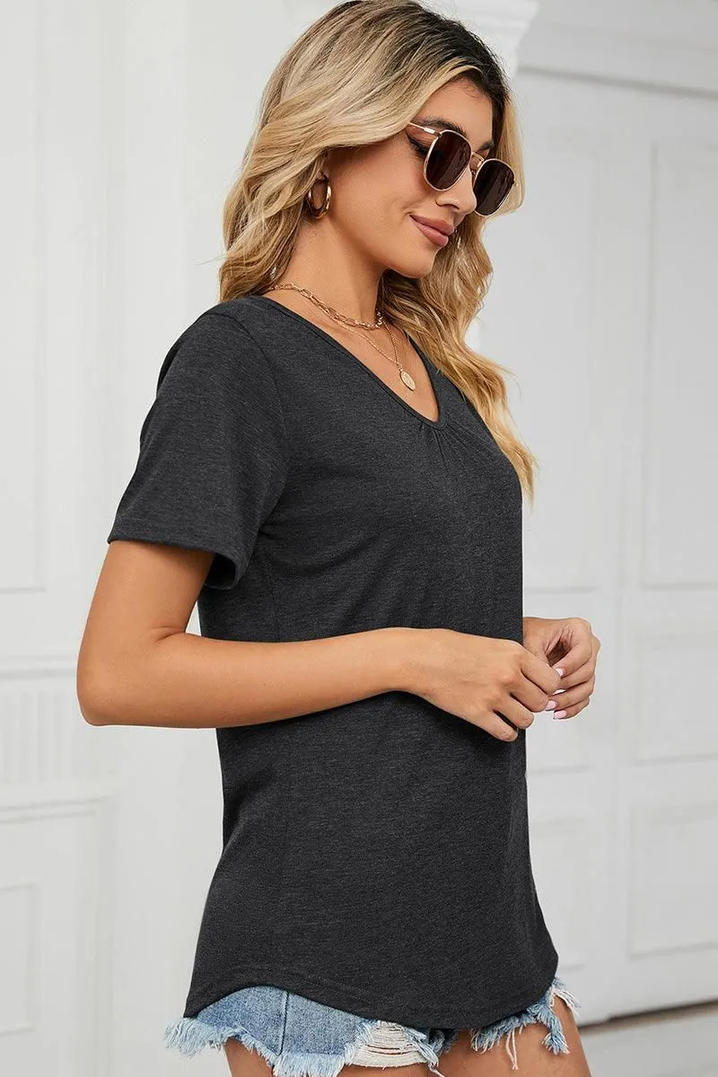 BASIC V NECK LOOSE FIT TSHITRTS