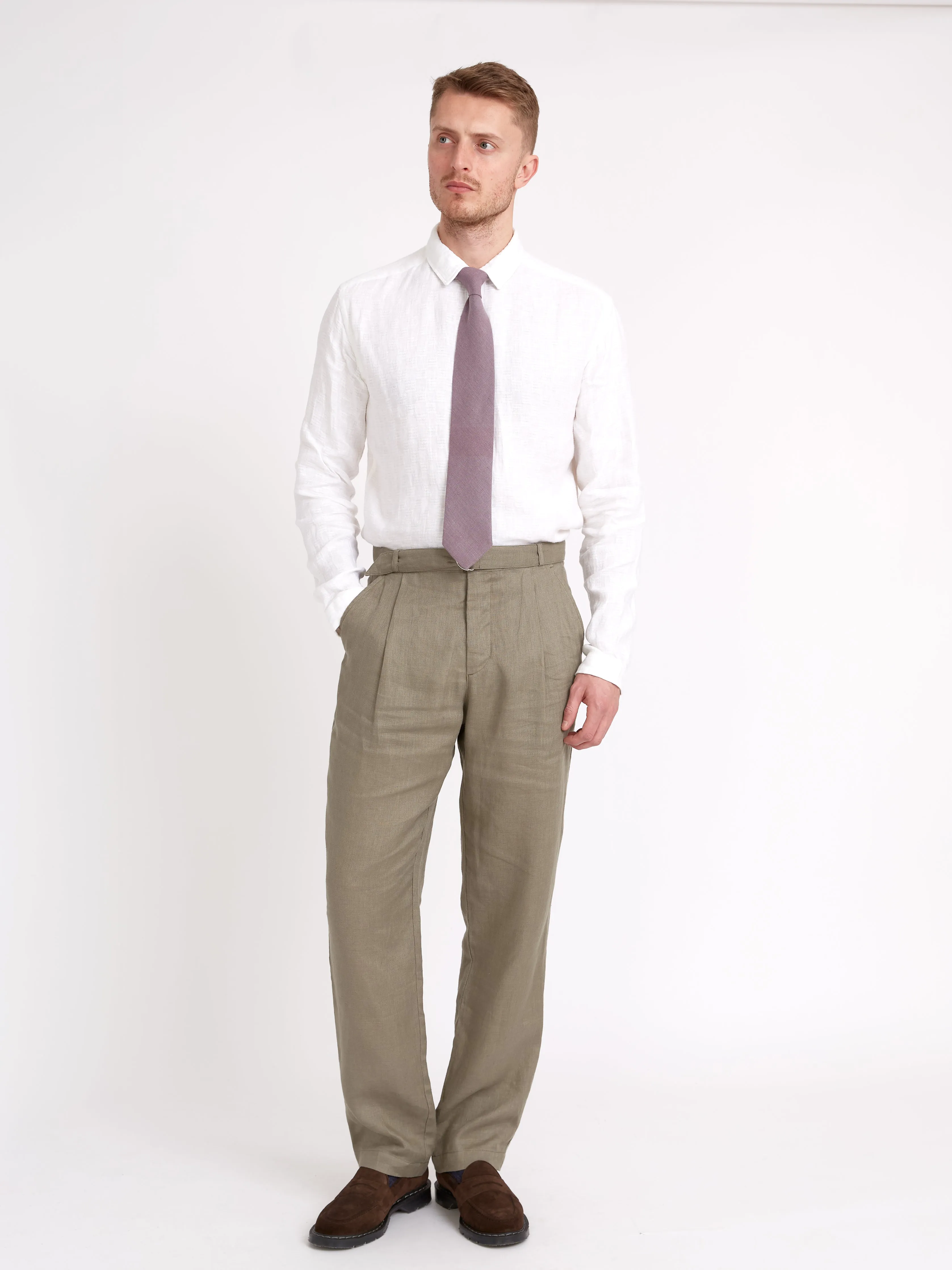 Belted Trousers Padworth Stone