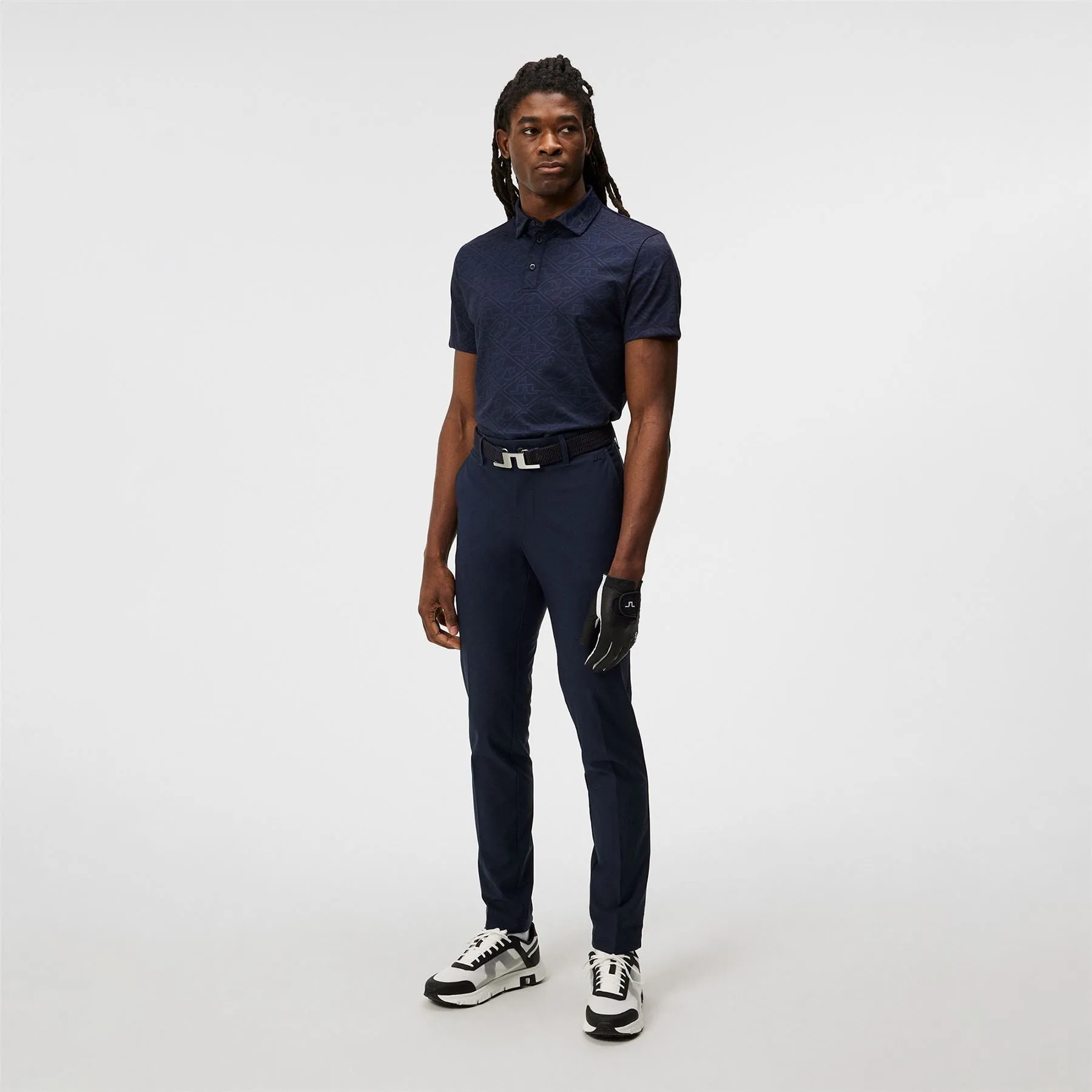 Bison Regular Jacquard Polo JL Navy - AW24