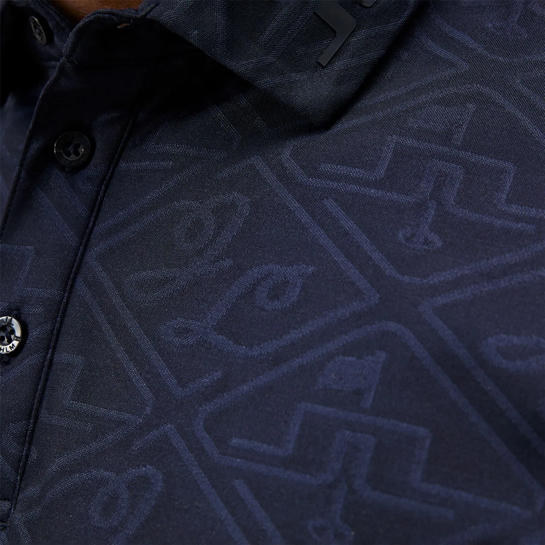 Bison Regular Jacquard Polo JL Navy - AW24