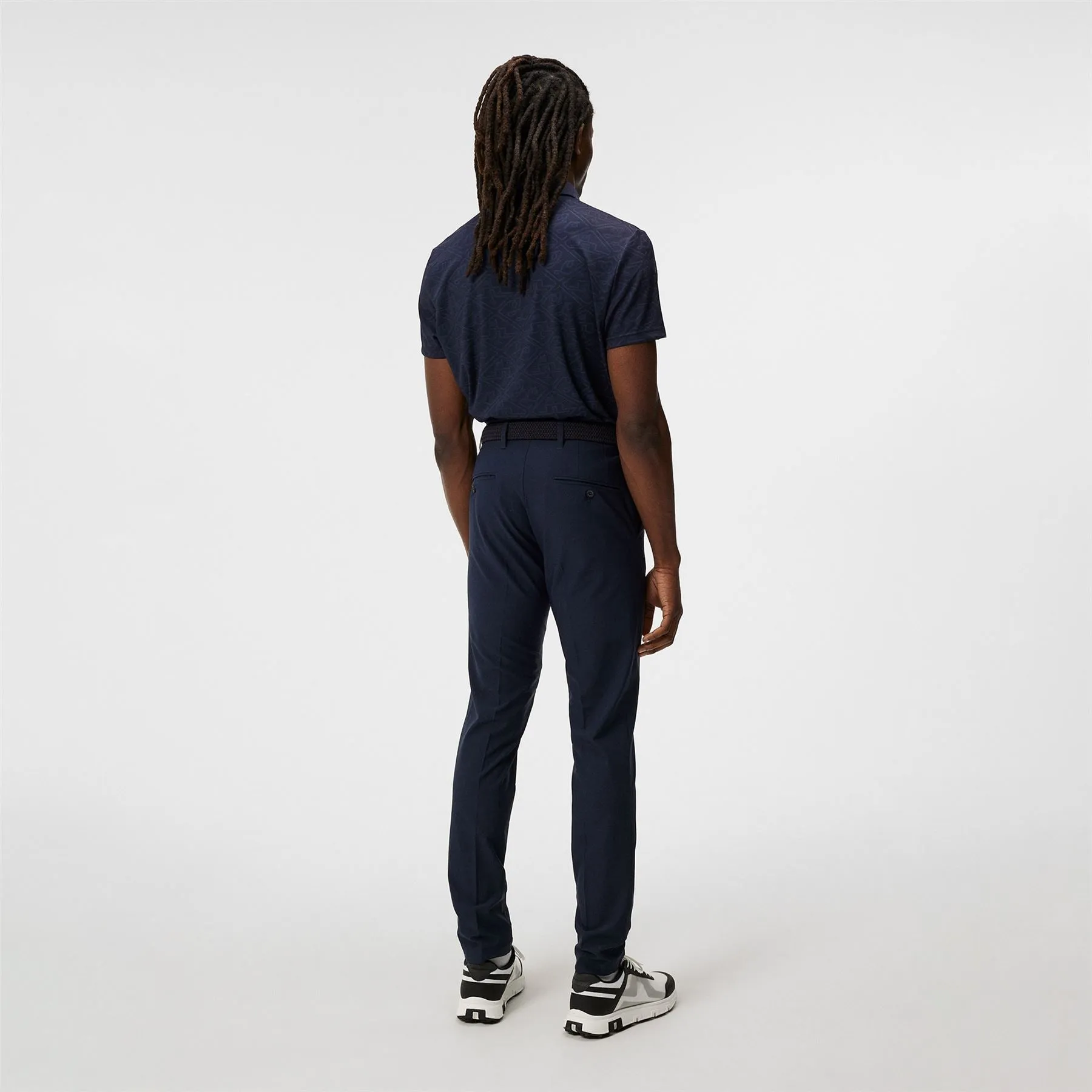 Bison Regular Jacquard Polo JL Navy - AW24