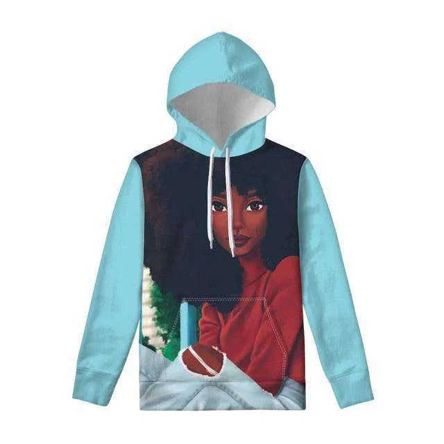 Black Afro Girls Hoodies