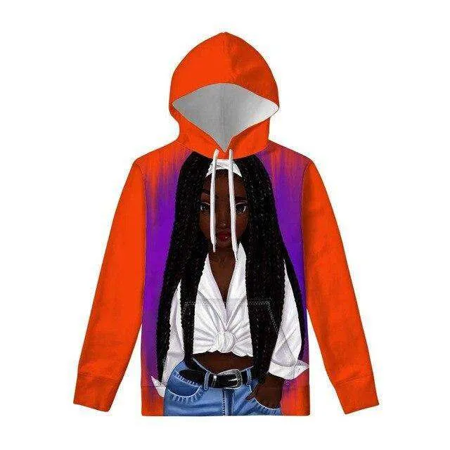 Black Afro Girls Hoodies