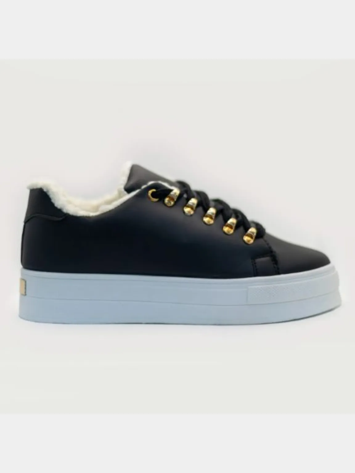 Black Fleece Lined Platform Trainers