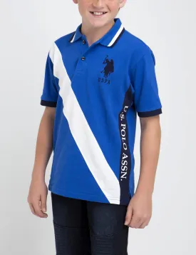 BLACK MALLET BOYS DIAGONAL POLO SHIRT