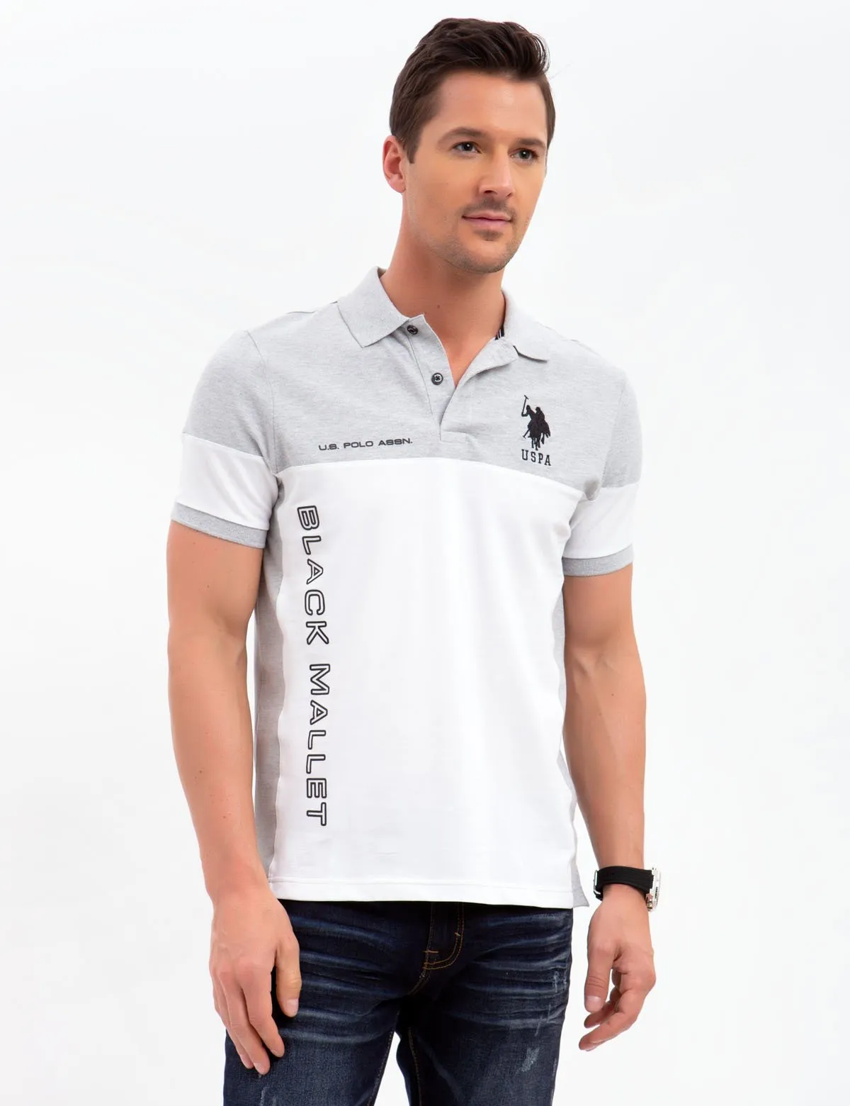 BLACK MALLET SLIM FIT STRETCH PIQUE POLO SHIRT