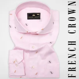 Blossom Pink Jacquard Textured Premium Giza Cotton Shirt