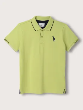 Blue Giraffe Boys Lime Green Polo Solid TShirt