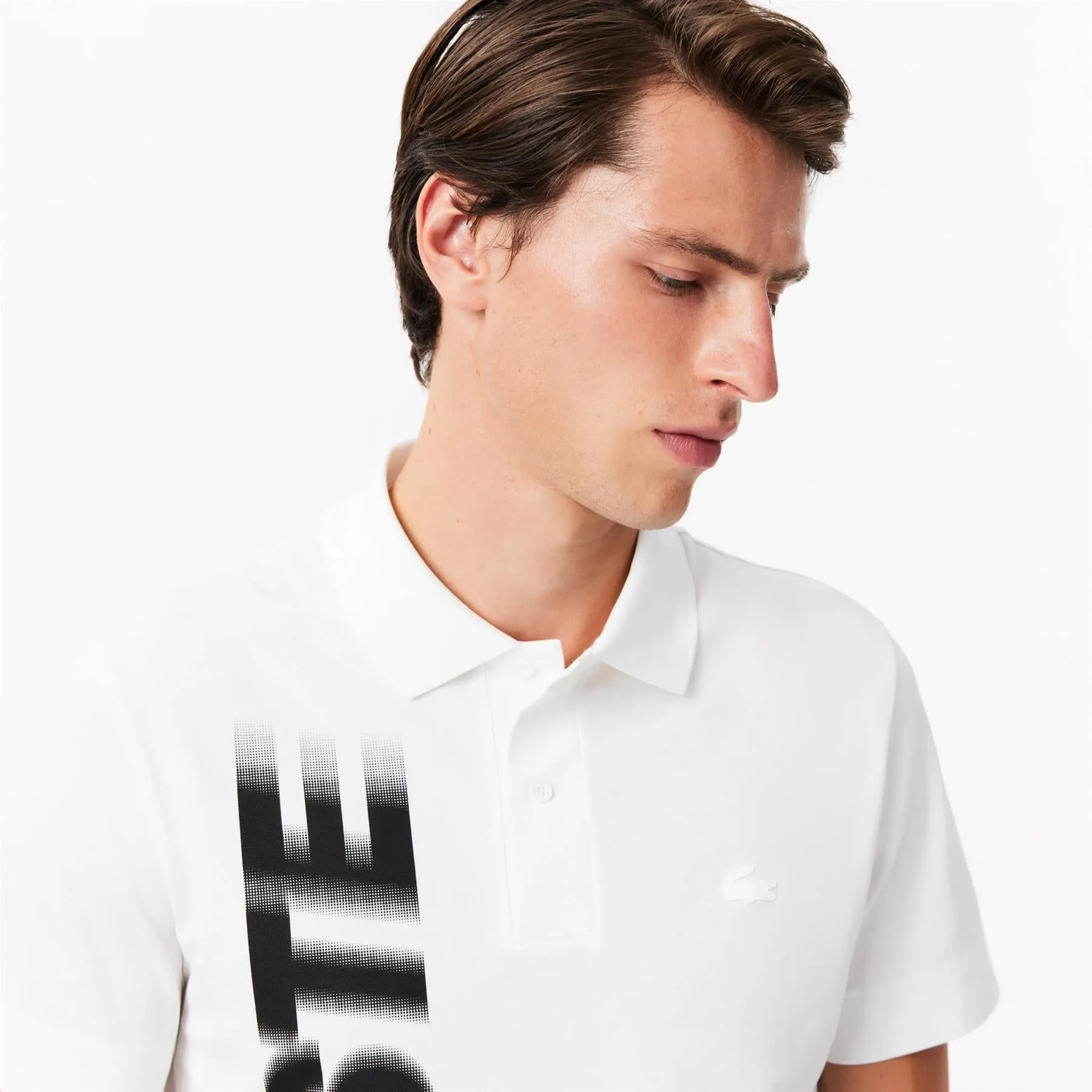 Blurred Logo Cotton Stretch Polo White - AW24